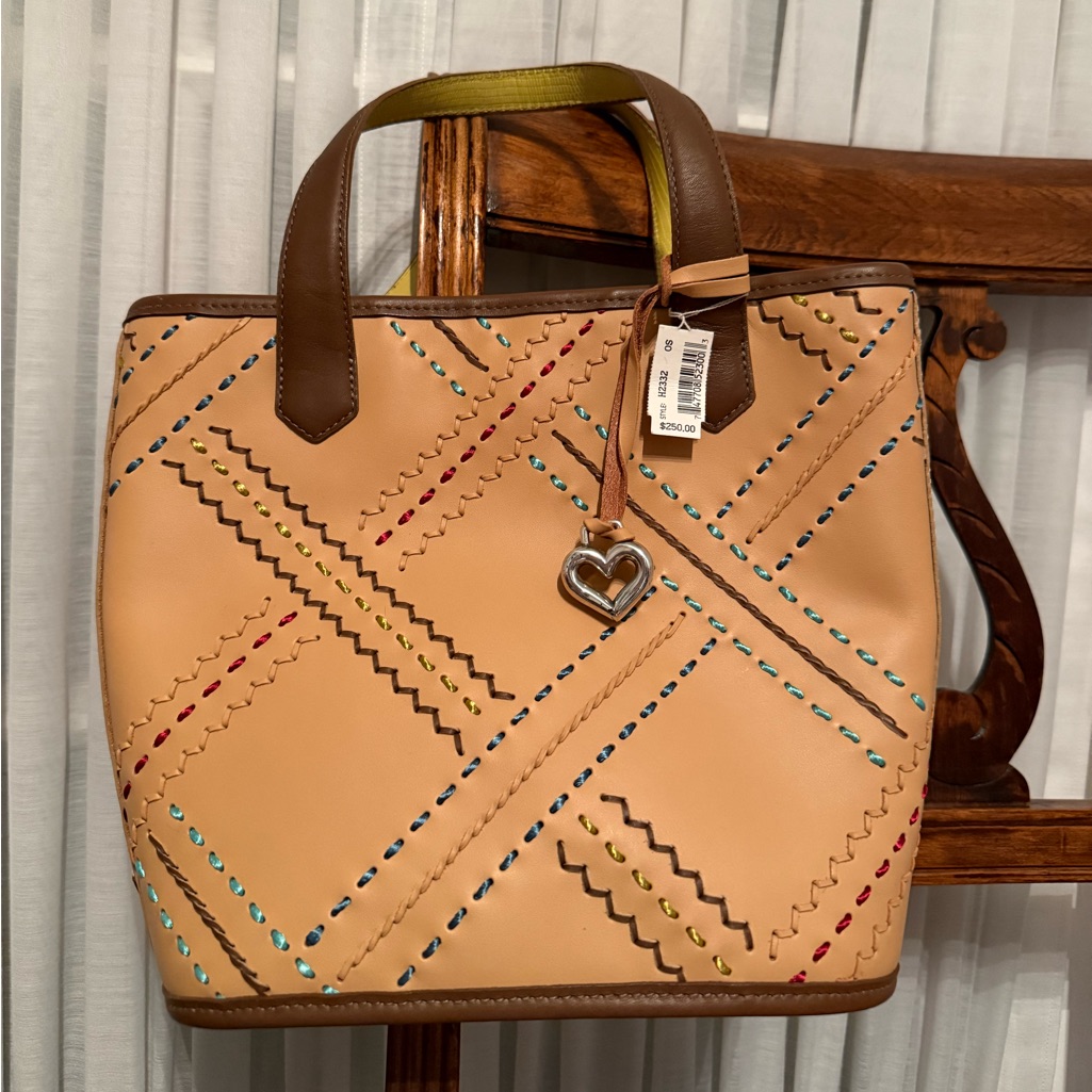 Brighton Yellow Brown Woven Leather Handbag Shoulder Bag Limited Edition Nwt